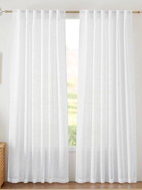 Curtains Linen Texture Window Panels 2 panels NEW